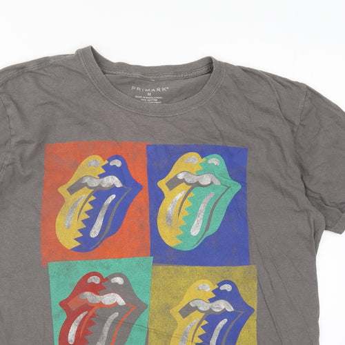 Primark Mens Grey    T-Shirt Size M  - The Rolling Stones North American Tour