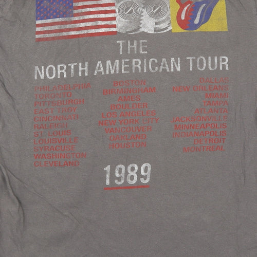 Primark Mens Grey    T-Shirt Size M  - The Rolling Stones North American Tour