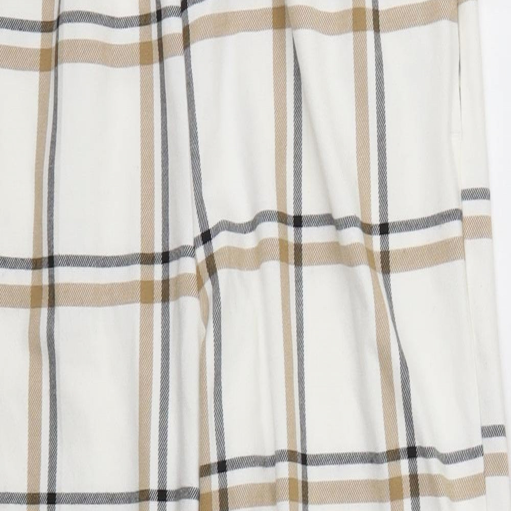 Zara Womens White Check  Trousers  Size M L23 in