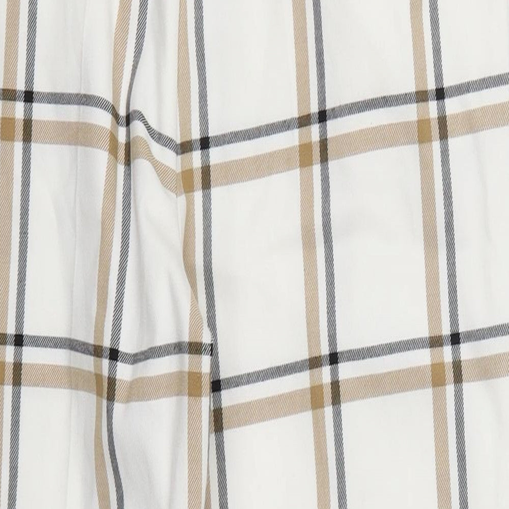 Zara Womens White Check  Trousers  Size M L23 in