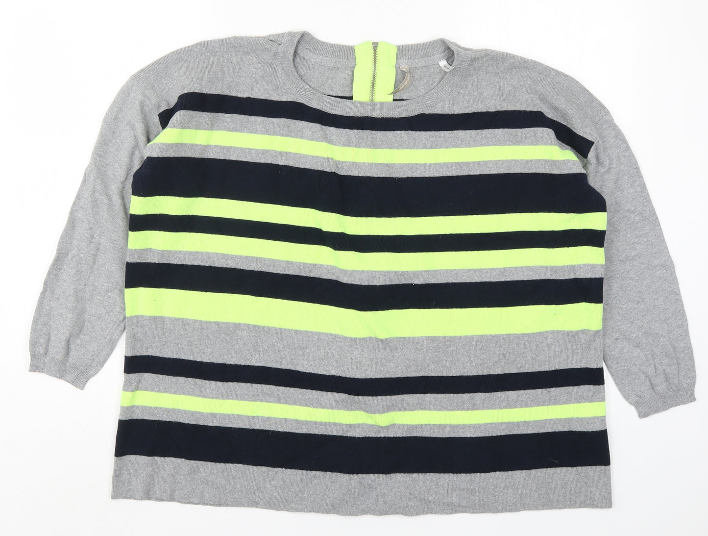 Anthlology Womens Multicoloured Striped Knit Pullover Jumper Size 24