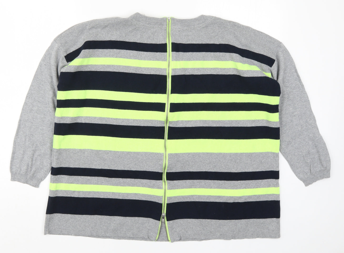 Anthlology Womens Multicoloured Striped Knit Pullover Jumper Size 24