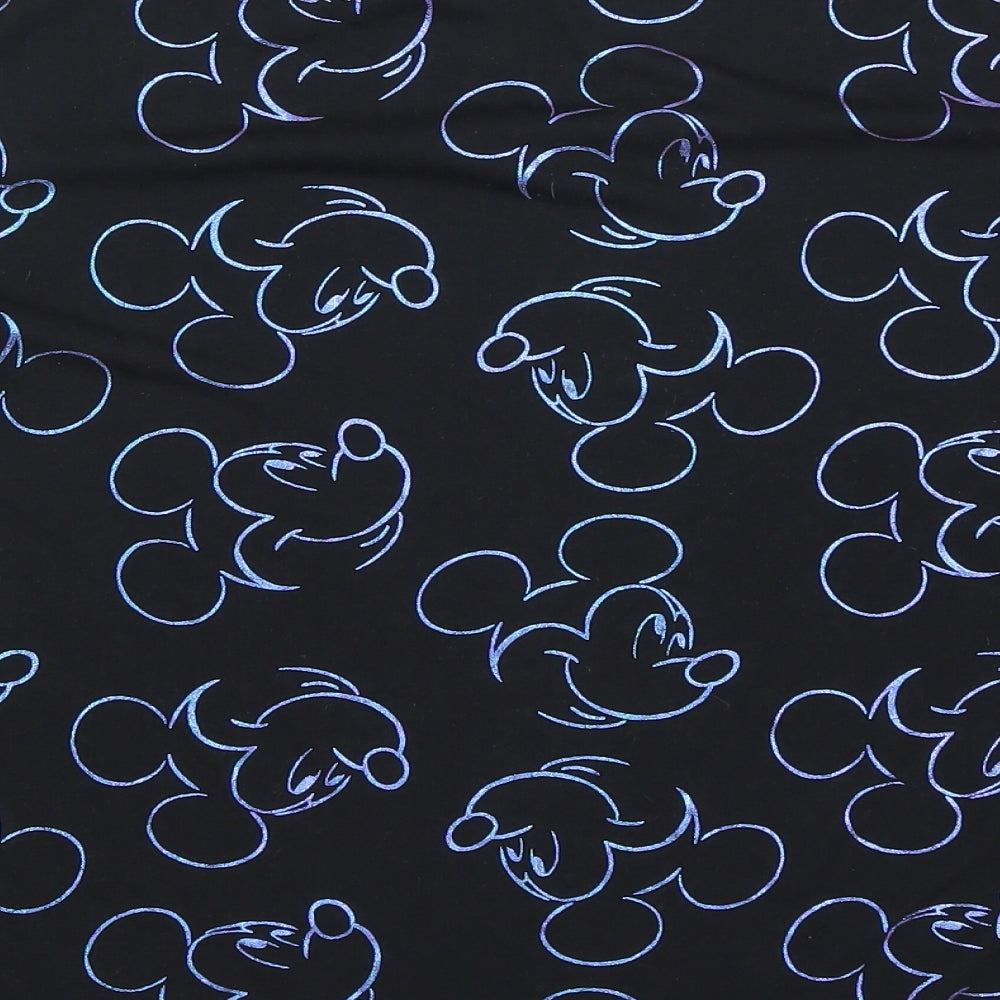 Tesco Womens Black Solid  Top Pyjama Top Size L  - Mickey Mouse