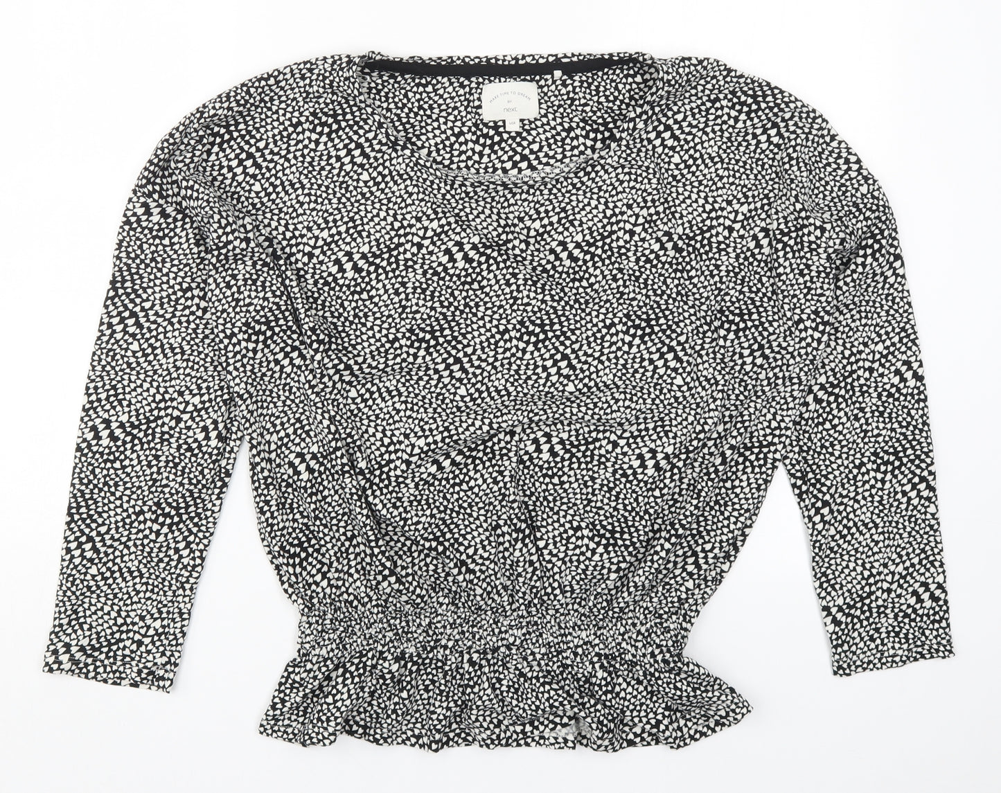 NEXT Womens Black Geometric  Top Pyjama Top Size 16  - Love Hearts