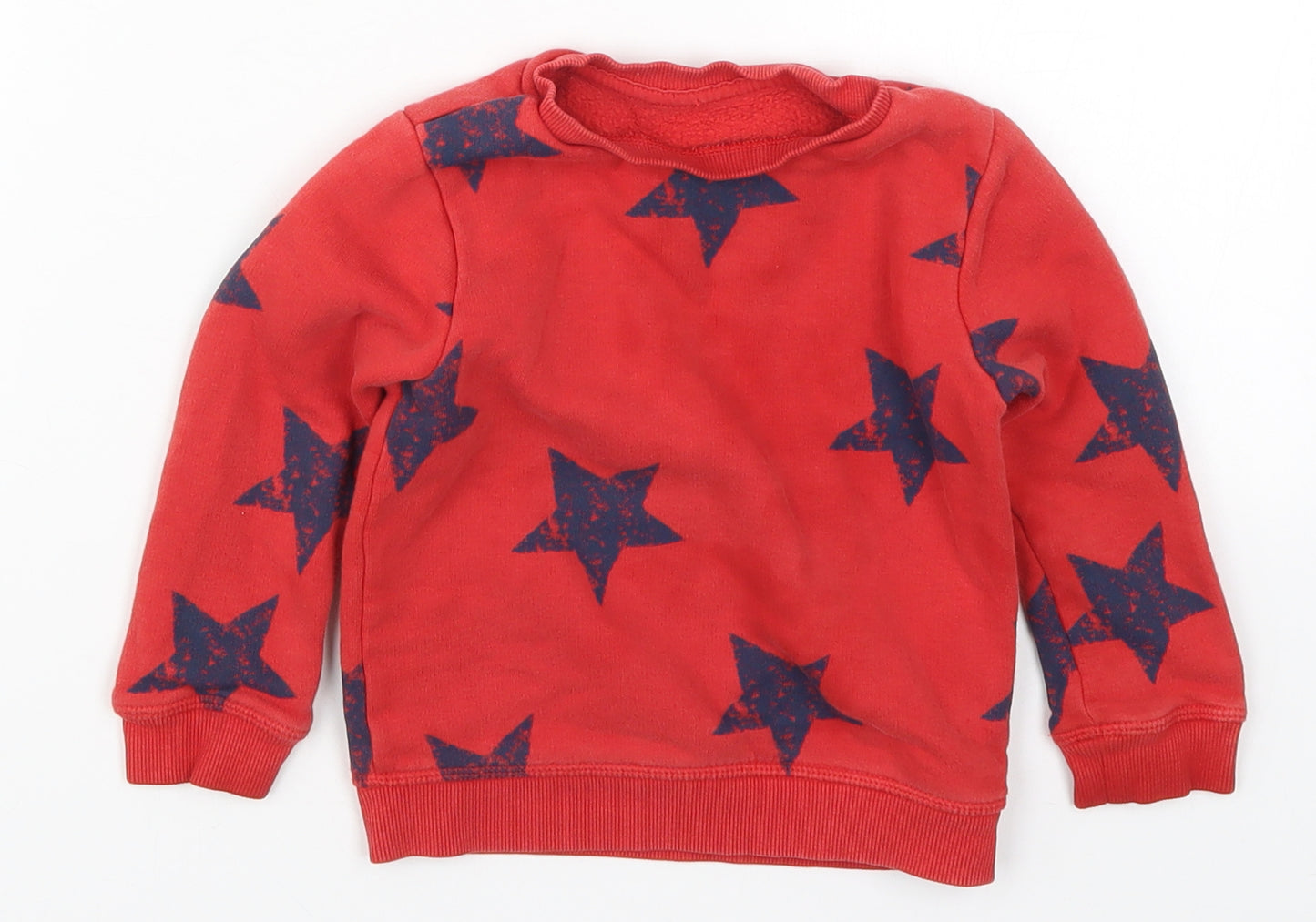 Marks and Spencer Boys Red   Basic T-Shirt Size 18-24 Months  - Stars