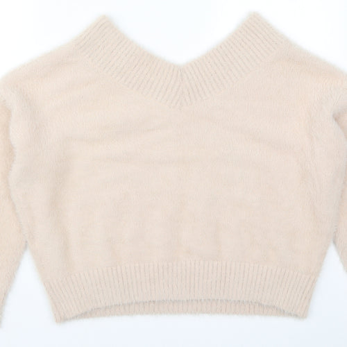 New Look Girls Pink  Knit Pullover Jumper Size 14-15 Years