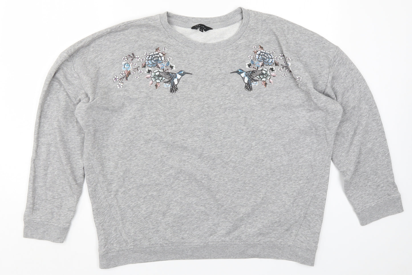 New Look Womens Grey   Pullover Sweatshirt Size 14  - Birds