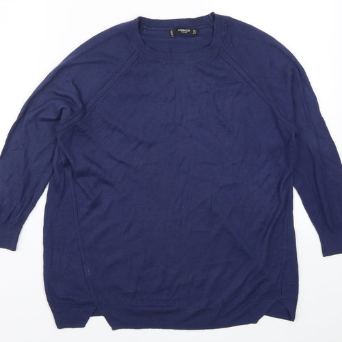Mango Womens Blue  Knit Pullover Jumper Size S