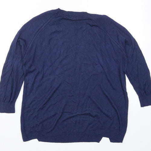 Mango Womens Blue  Knit Pullover Jumper Size S