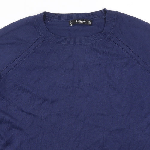 Mango Womens Blue  Knit Pullover Jumper Size S