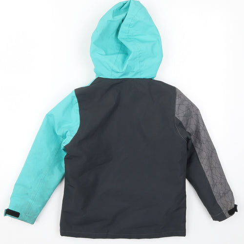 Crane Girls Blue Geometric  Basic Coat Coat Size 5-6 Years