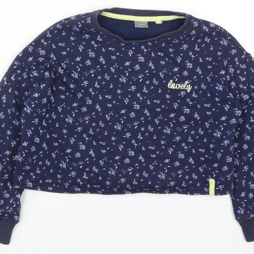 NEXT Girls Blue Floral  Pullover Sweatshirt Size 8 Years  - Lovely