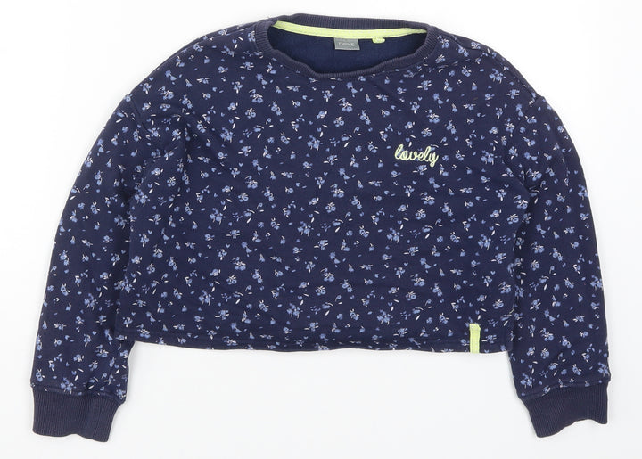 NEXT Girls Blue Floral  Pullover Sweatshirt Size 8 Years  - Lovely