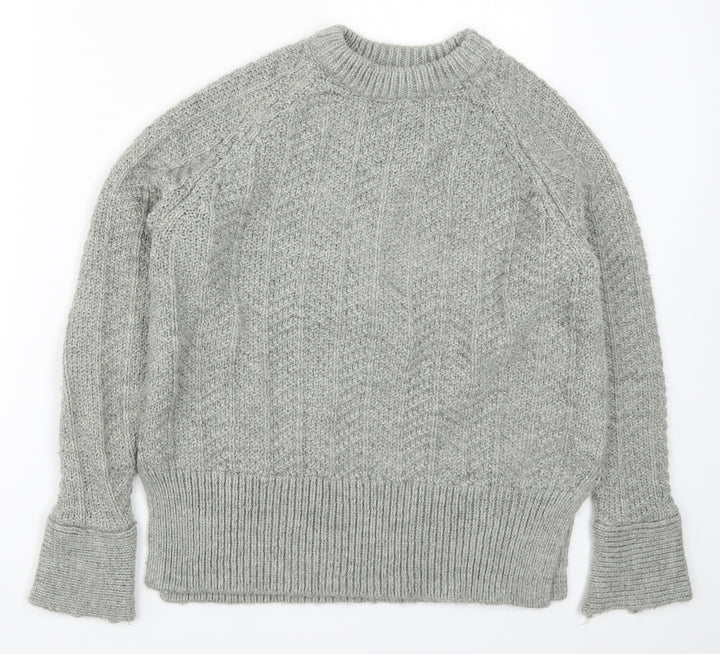 H&M Womens Grey  Knit Pullover Jumper Size S