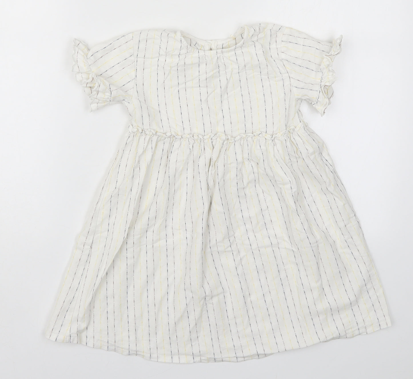 George Girls White Striped  A-Line  Size 4-5 Years