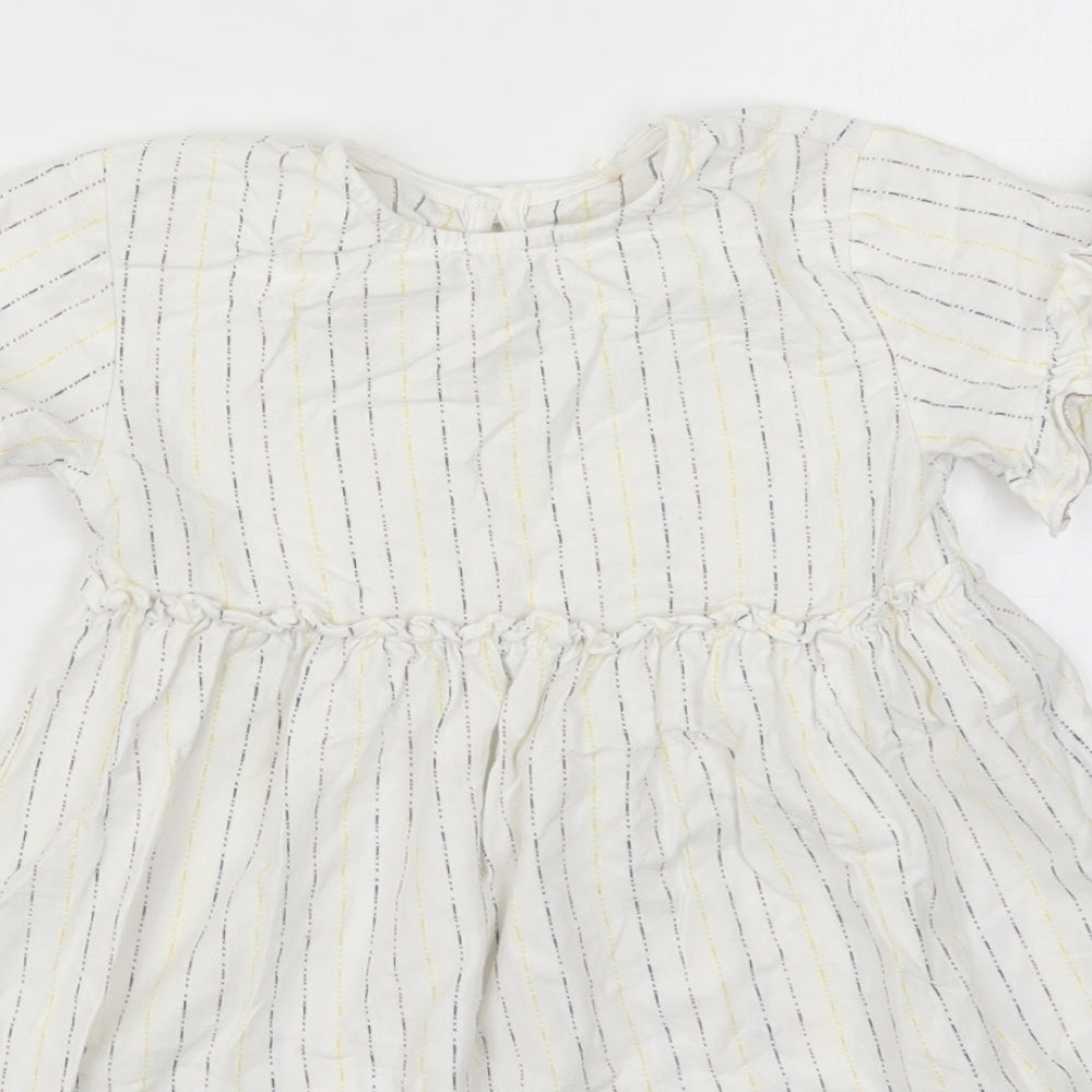 George Girls White Striped  A-Line  Size 4-5 Years