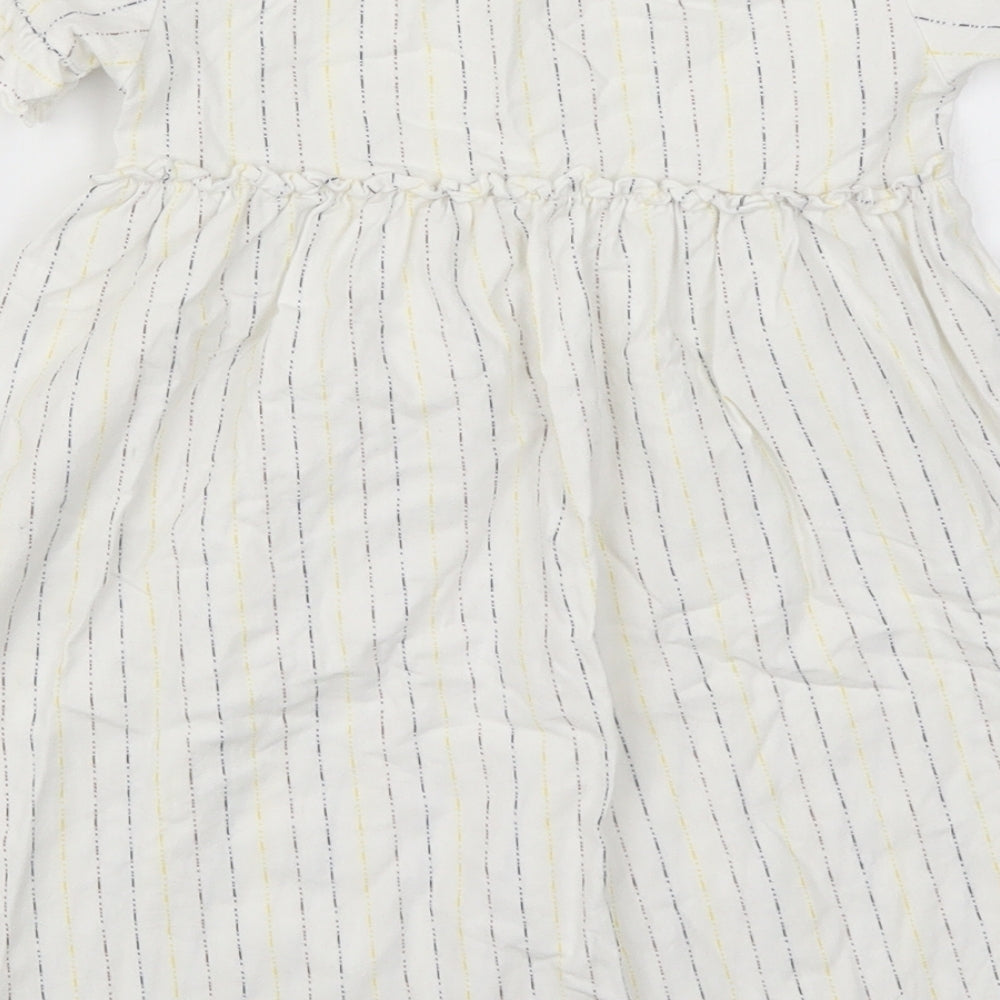 George Girls White Striped  A-Line  Size 4-5 Years