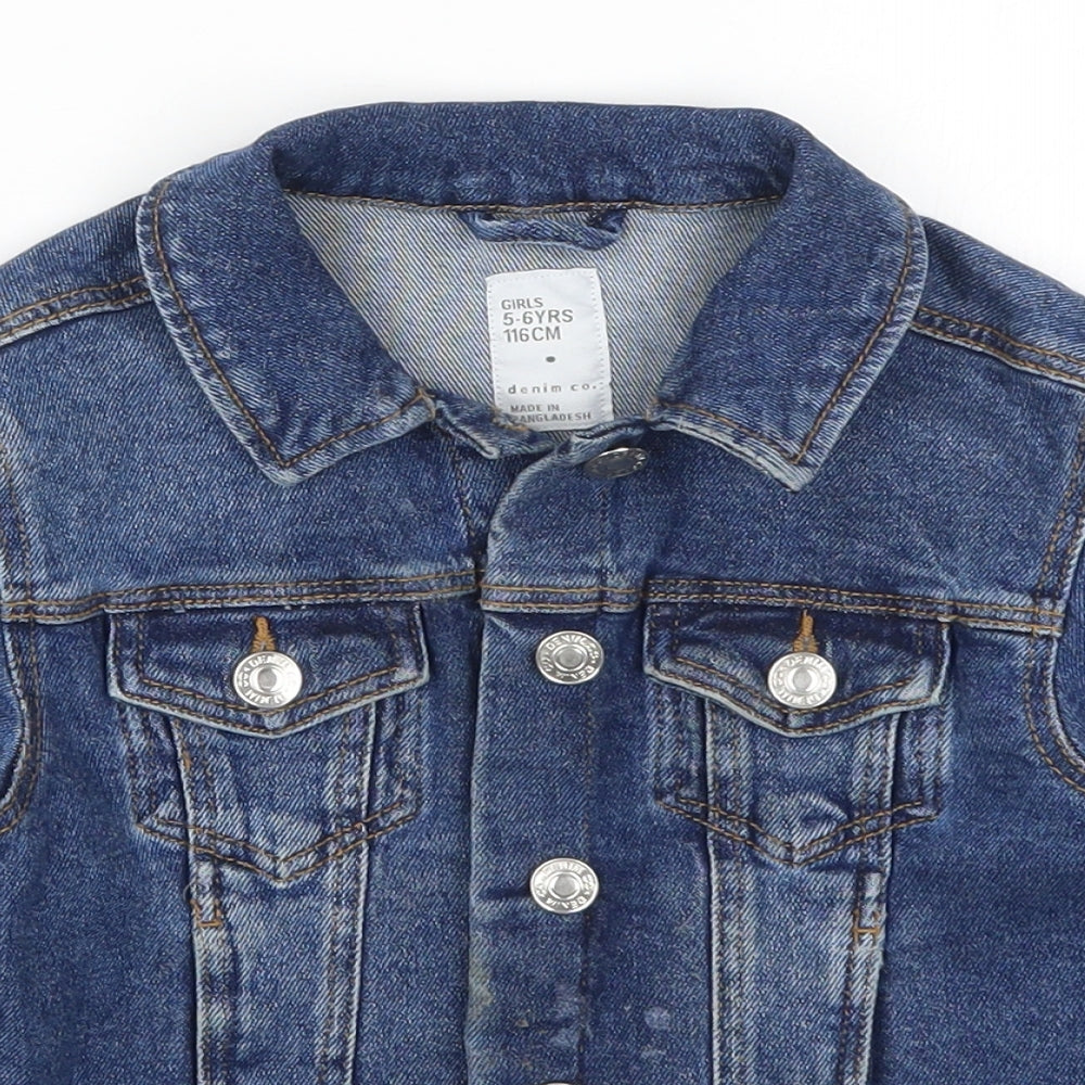 Denim Co Girls Blue  Denim Jacket  Size 5-6 Years