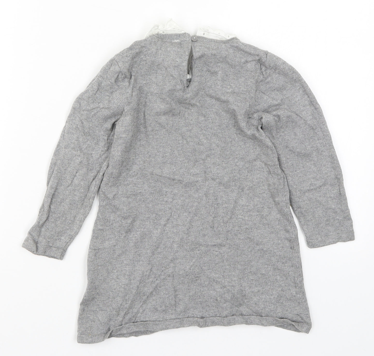 H&M Girls Grey  Knit Jumper Dress  Size 3-4 Years