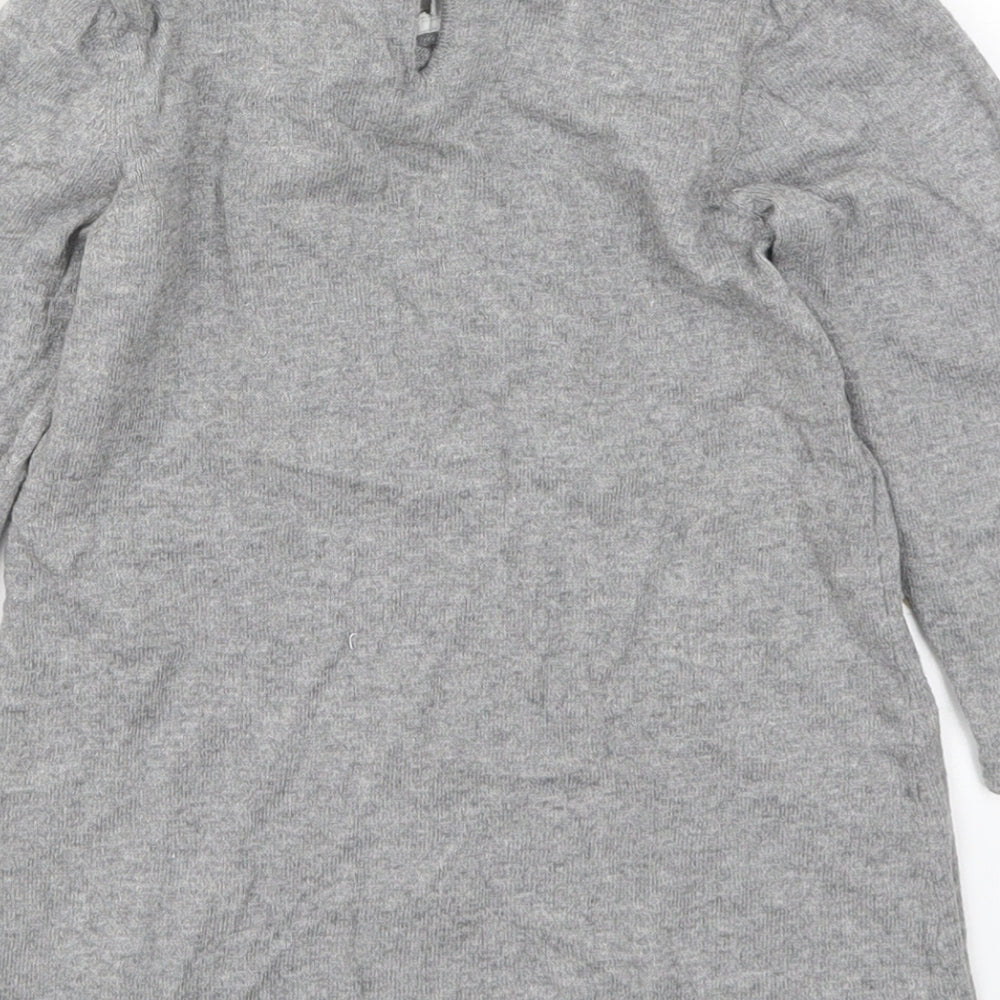 H&M Girls Grey  Knit Jumper Dress  Size 3-4 Years
