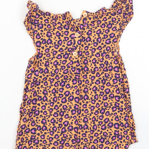 George Girls Orange Animal Print  Basic Tank Size 4-5 Years