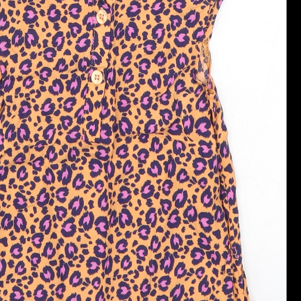George Girls Orange Animal Print  Basic Tank Size 4-5 Years