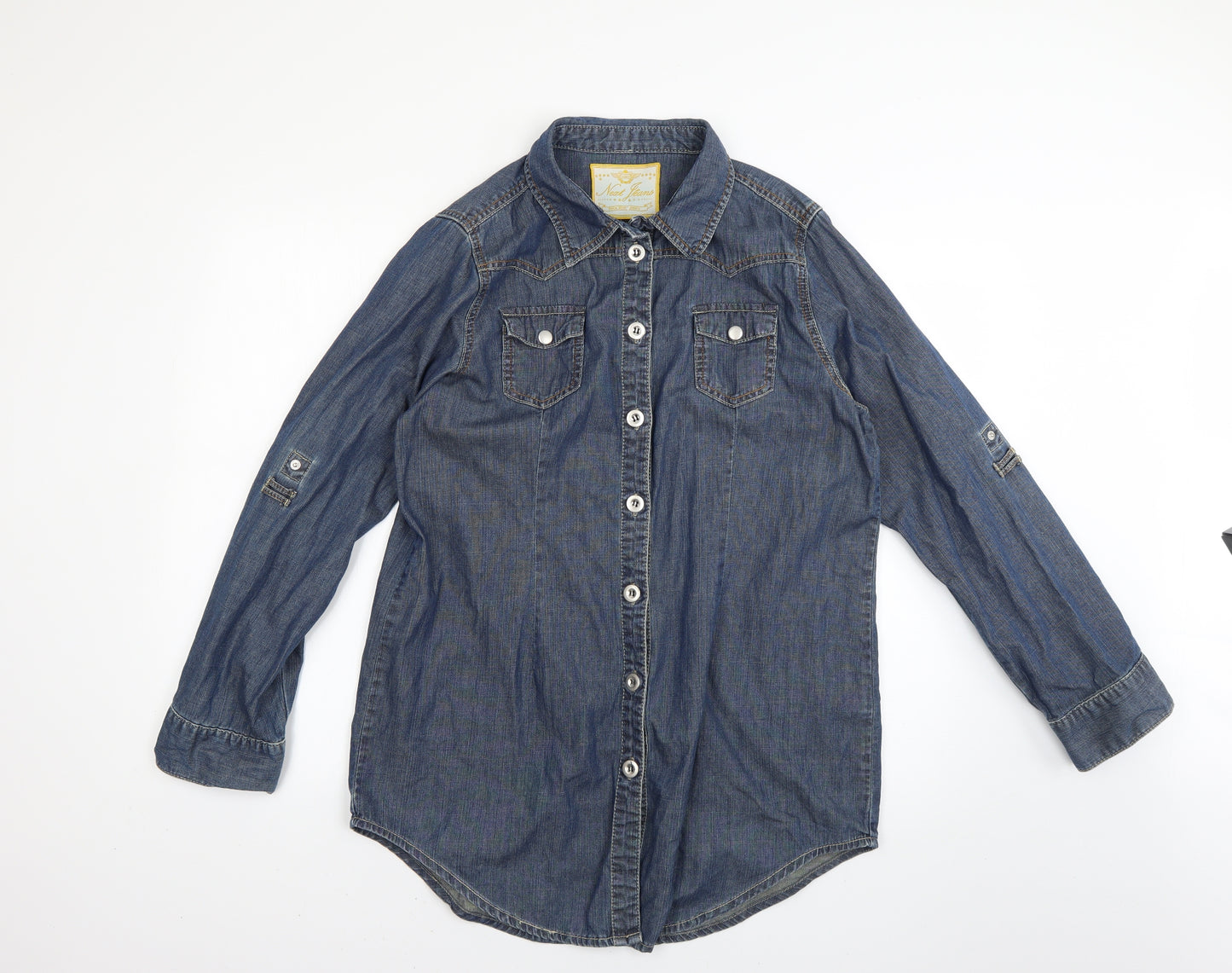NEXT Womens Blue   Basic Button-Up Size 14