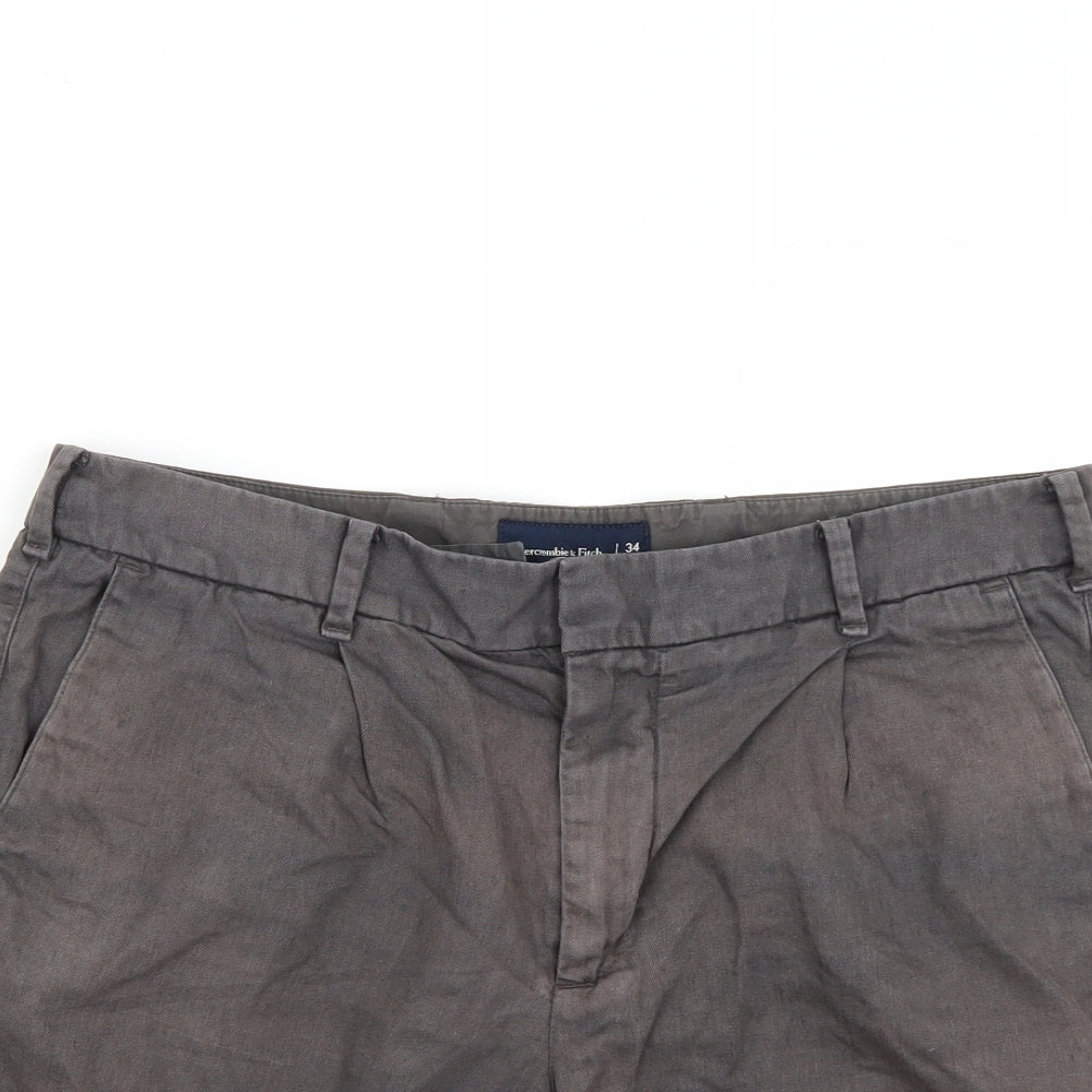 abercombie Mens Brown   Chino Shorts Size 34