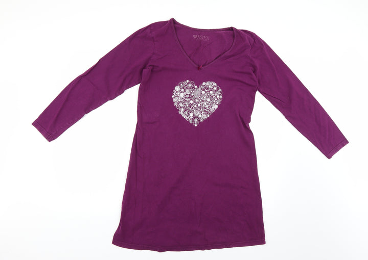love to lounge Womens Purple Solid Top Dress Size 10