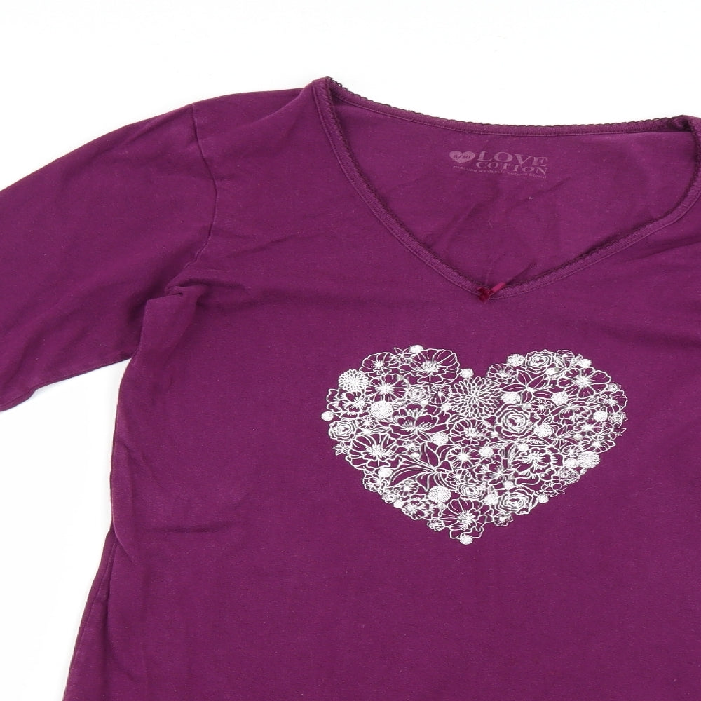 love to lounge Womens Purple Solid  Top Dress Size 10