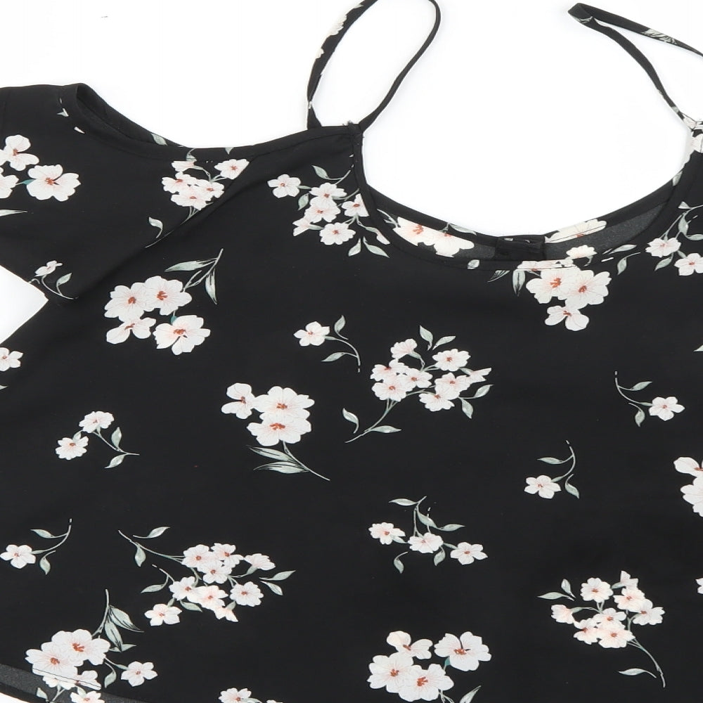 Atmosphere Womens Black Floral  Basic Blouse Size 12