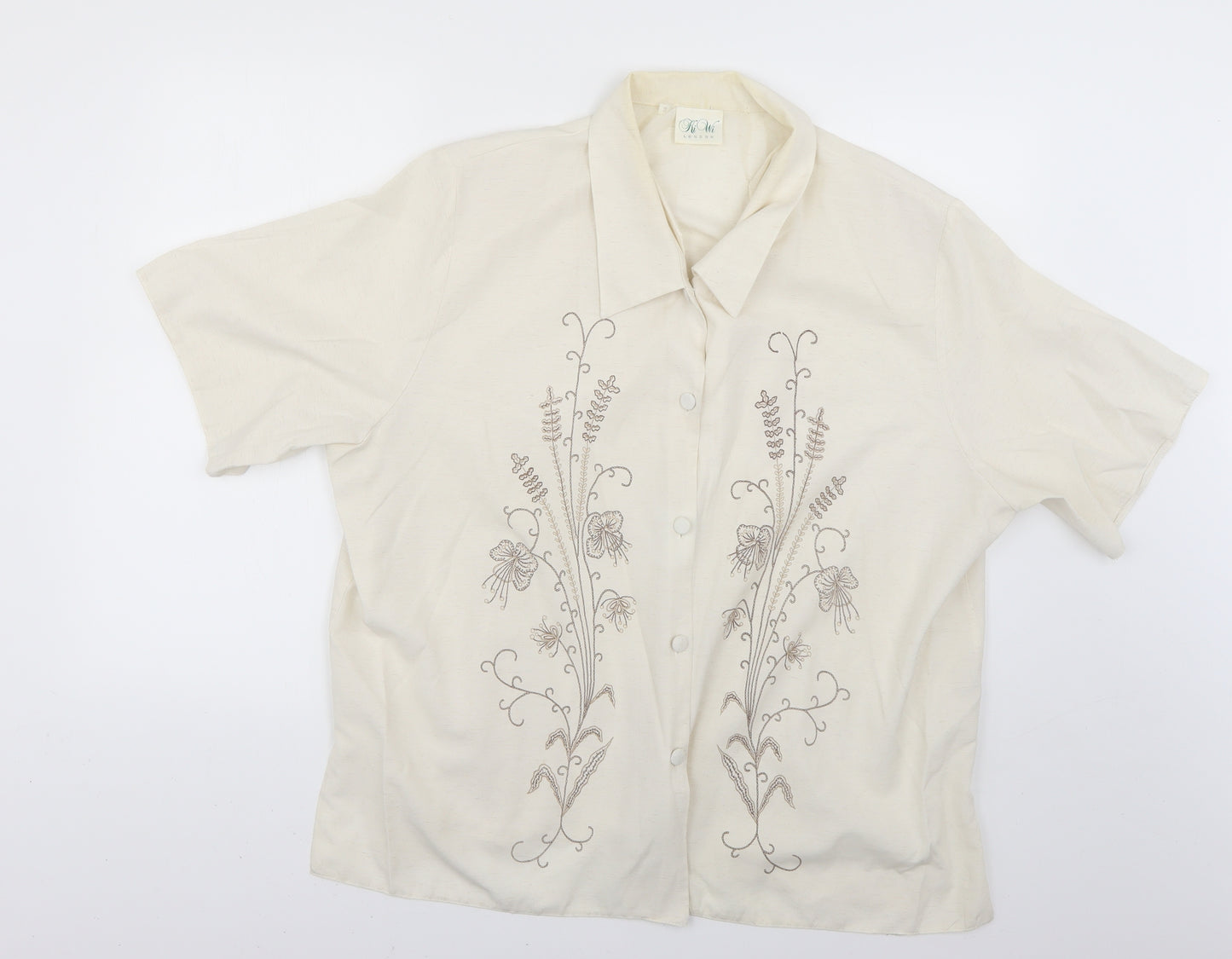 kiwi london Womens Beige   Basic Button-Up Size 24