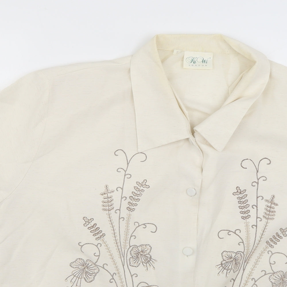 kiwi london Womens Beige   Basic Button-Up Size 24
