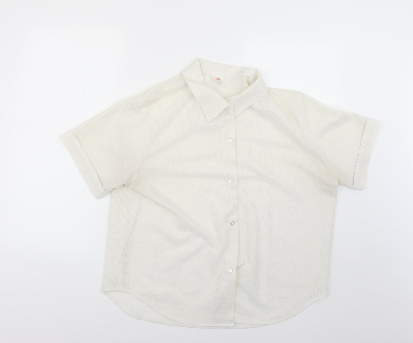 Preworn Womens Beige   Basic Button-Up Size 22