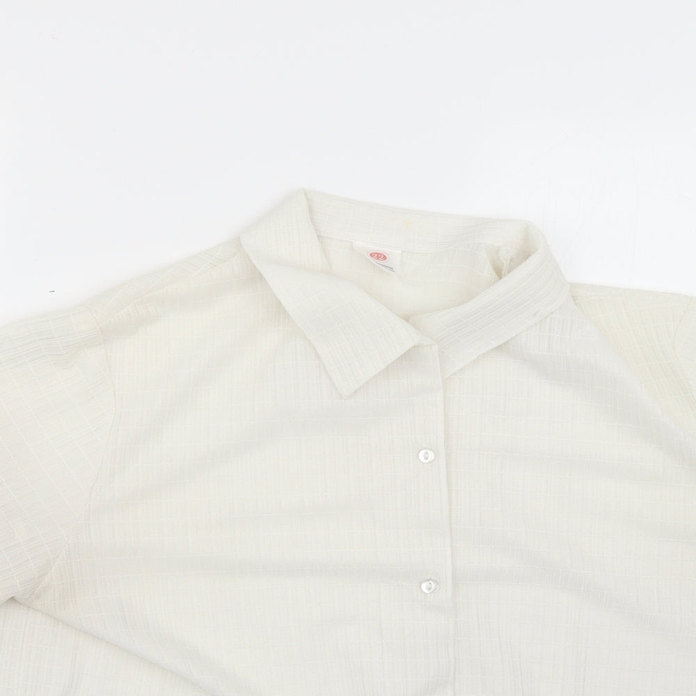 Preworn Womens Beige   Basic Button-Up Size 22