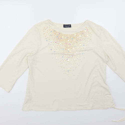 saloos collection Womens Beige   Basic Blouse Size 2XL