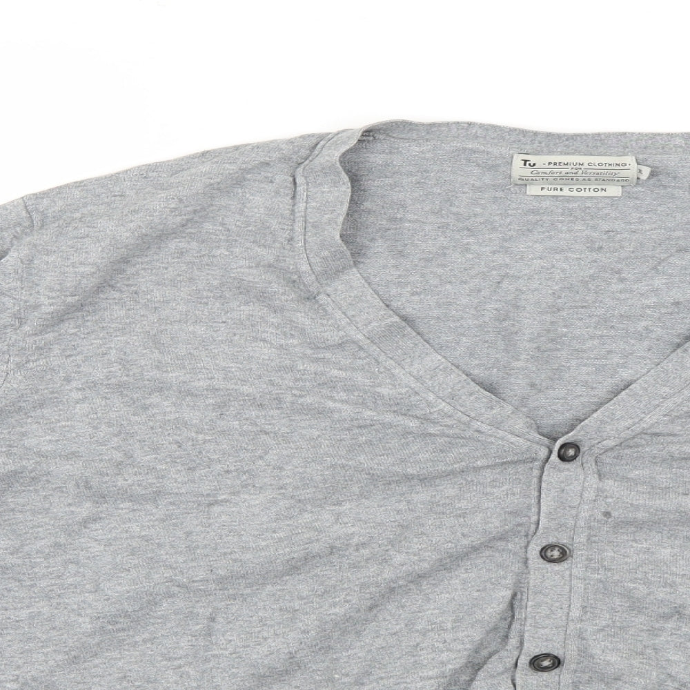 TU Mens Grey   Cardigan Jumper Size XL