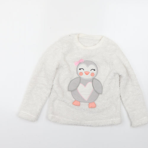 gorge Girls White Solid  Top Pyjama Top Size 6-7 Years