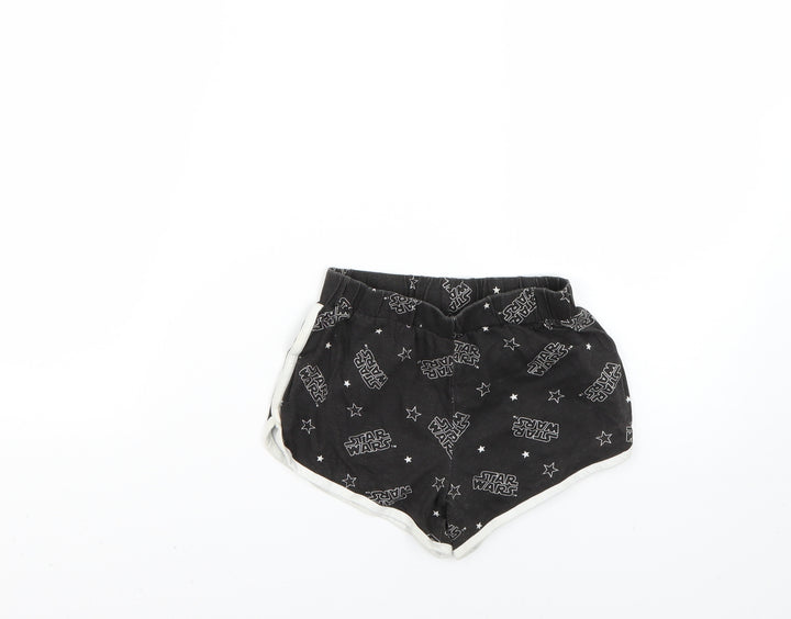 George Girls Black Geometric  Cut-Off Shorts Size 4-5 Years