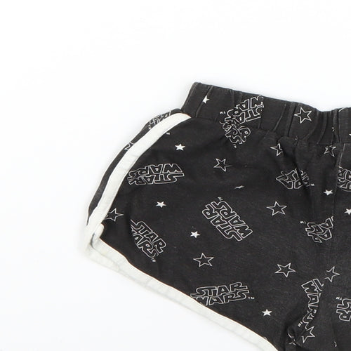 George Girls Black Geometric  Cut-Off Shorts Size 4-5 Years