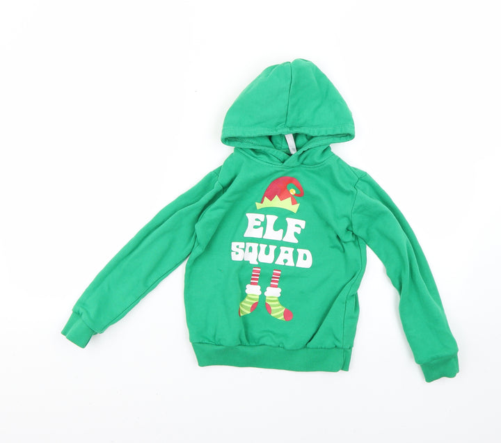pep&co Boys Green Geometric  Pullover Hoodie Size 5-6 Years