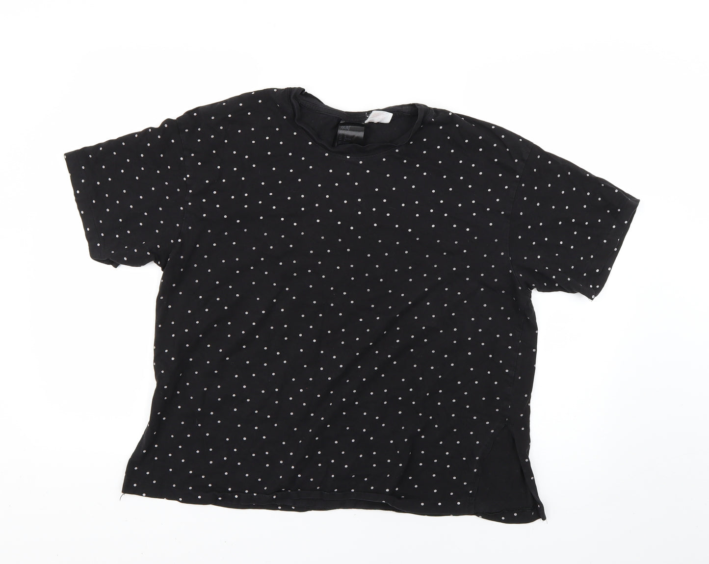 H&M Womens Black Polka Dot  Basic T-Shirt Size M