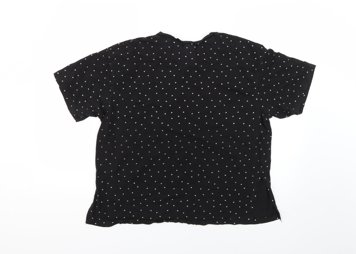 H&M Womens Black Polka Dot  Basic T-Shirt Size M