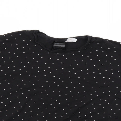 H&M Womens Black Polka Dot  Basic T-Shirt Size M