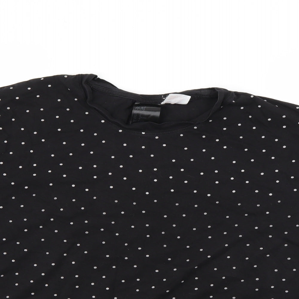 H&M Womens Black Polka Dot  Basic T-Shirt Size M