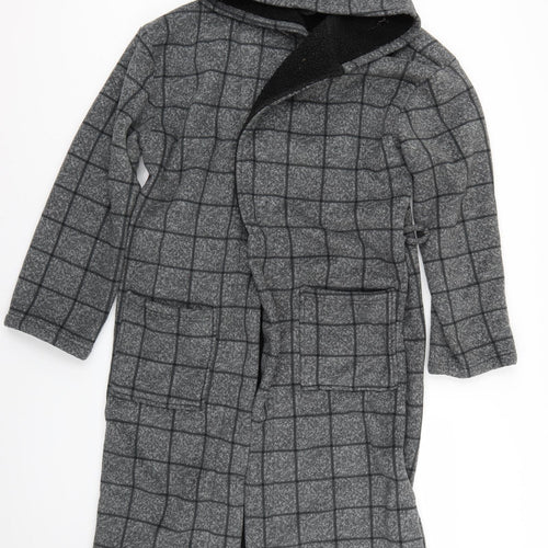 George Mens Grey Check   Robe Size S