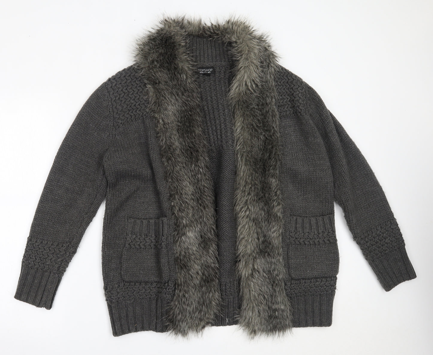 Topshop Womens Grey   Jacket Coatigan Size 12