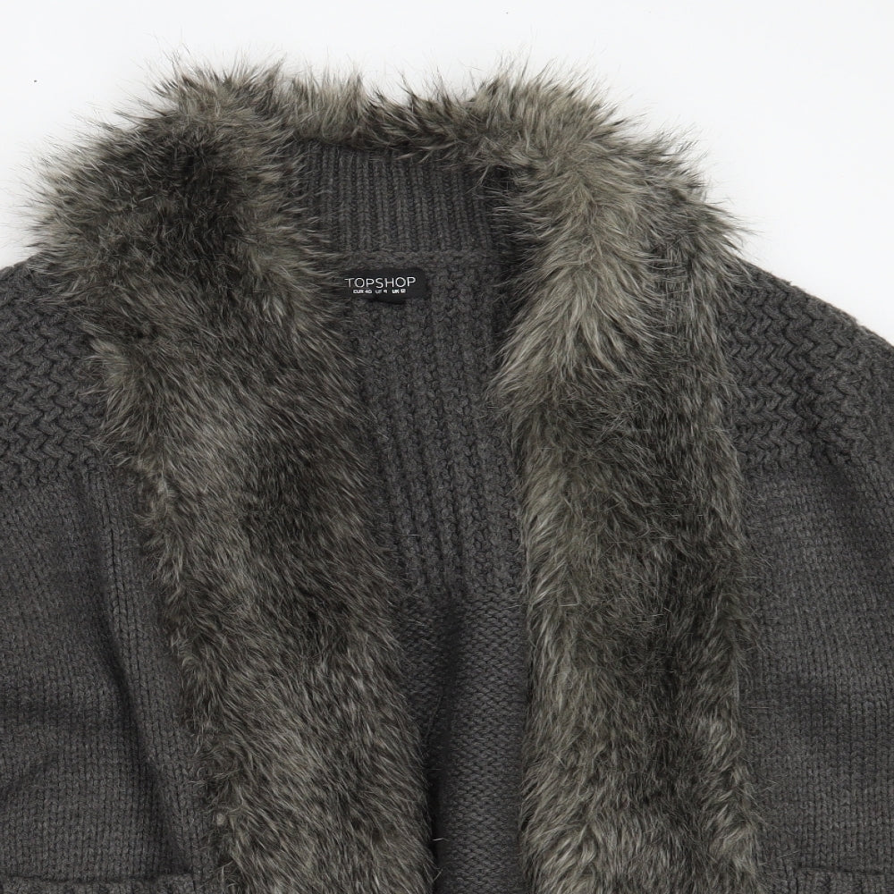 Topshop Womens Grey   Jacket Coatigan Size 12
