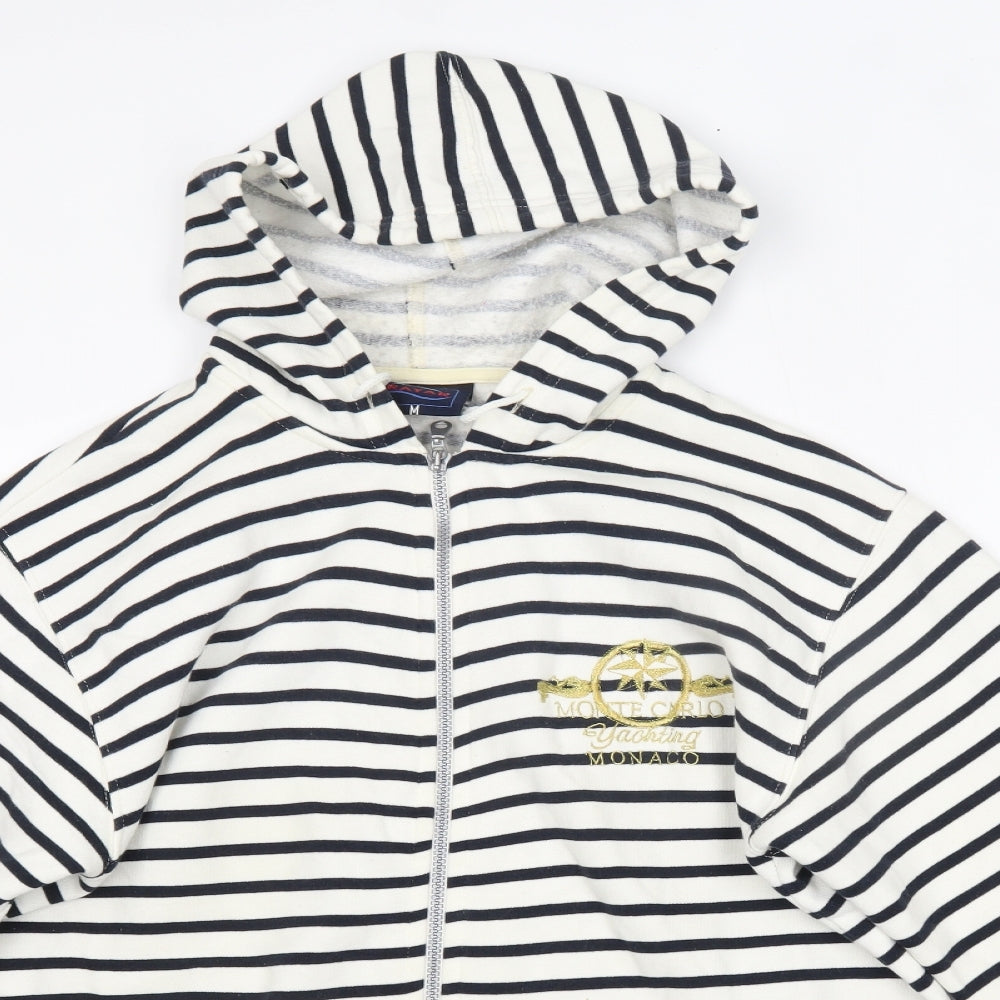 Rayar Womens White Striped  Jacket  Size M