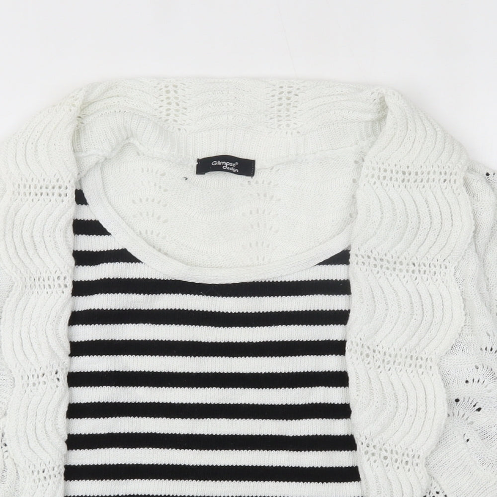 Glimpse Design Womens White   Basic Blouse Size L